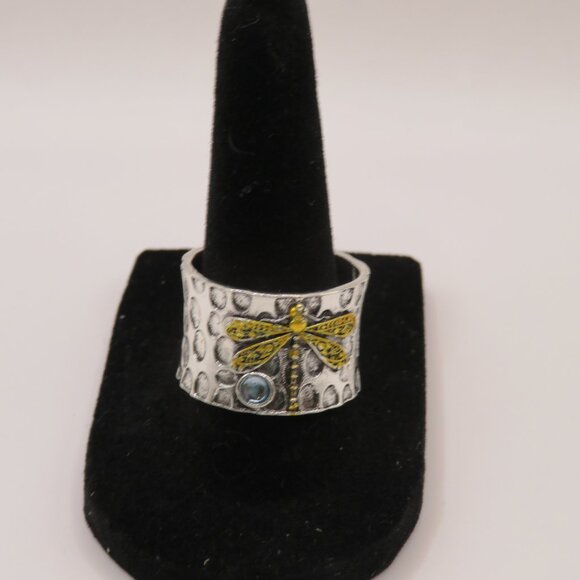 Jewelry - Silver Dragonfly Two Tone Boho Style Ring